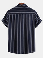 Men’s Random Pattern Casual Shirt – Cotton Blend Unique Print Top, Regular Fit Everyday Fashion Shirt