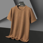 Men’s Brown Cotton Crew Neck T-Shirt — Soft 100% Cotton Short Sleeve Regular Fit Casual Basic Tee