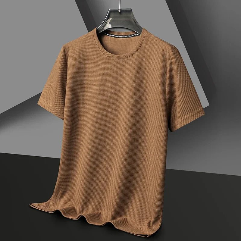 Men’s Brown Cotton Crew Neck T-Shirt — Soft 100% Cotton Short Sleeve Regular Fit Casual Basic Tee
