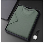 Men’s Brown Cotton Crew Neck T-Shirt — Soft 100% Cotton Short Sleeve Regular Fit Casual Basic Tee