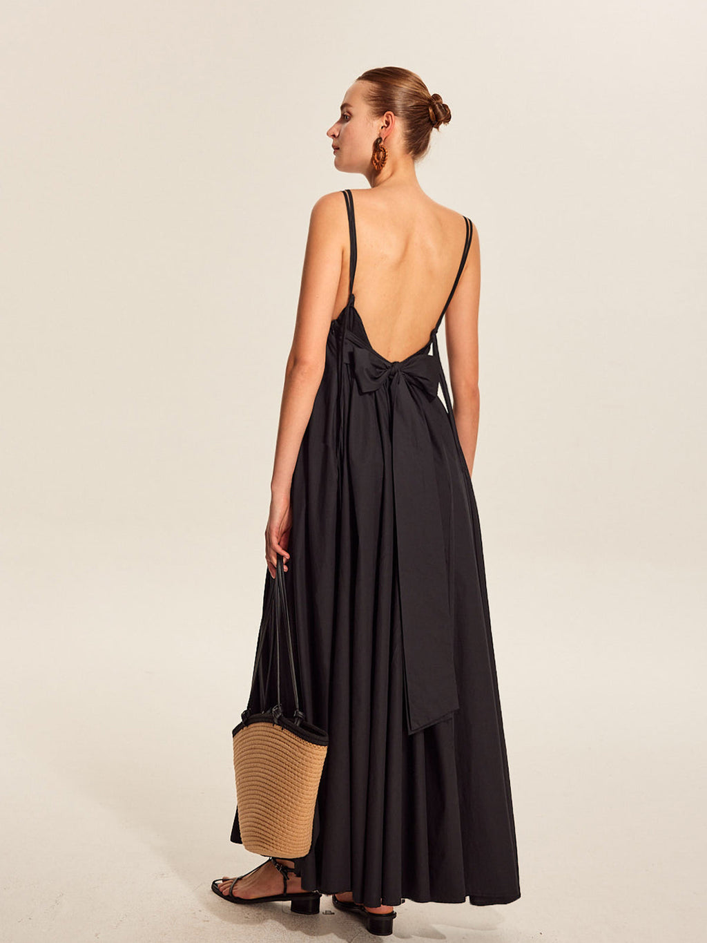 Women’s 100% Cotton Backless Maxi Dress – Adjustable Straps V-Neck Sleeveless Summer Dress for Vacation & Events