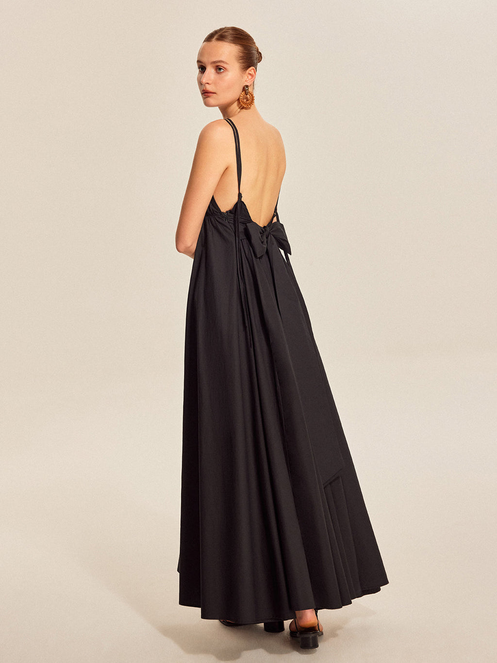 Women’s 100% Cotton Backless Maxi Dress – Adjustable Straps V-Neck Sleeveless Summer Dress for Vacation & Events
