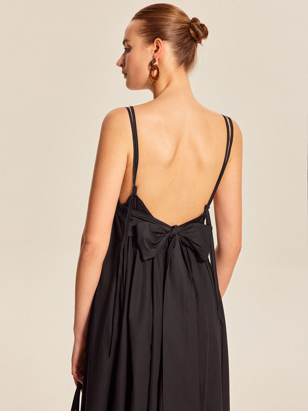 Women’s 100% Cotton Backless Maxi Dress – Adjustable Straps V-Neck Sleeveless Summer Dress for Vacation & Events
