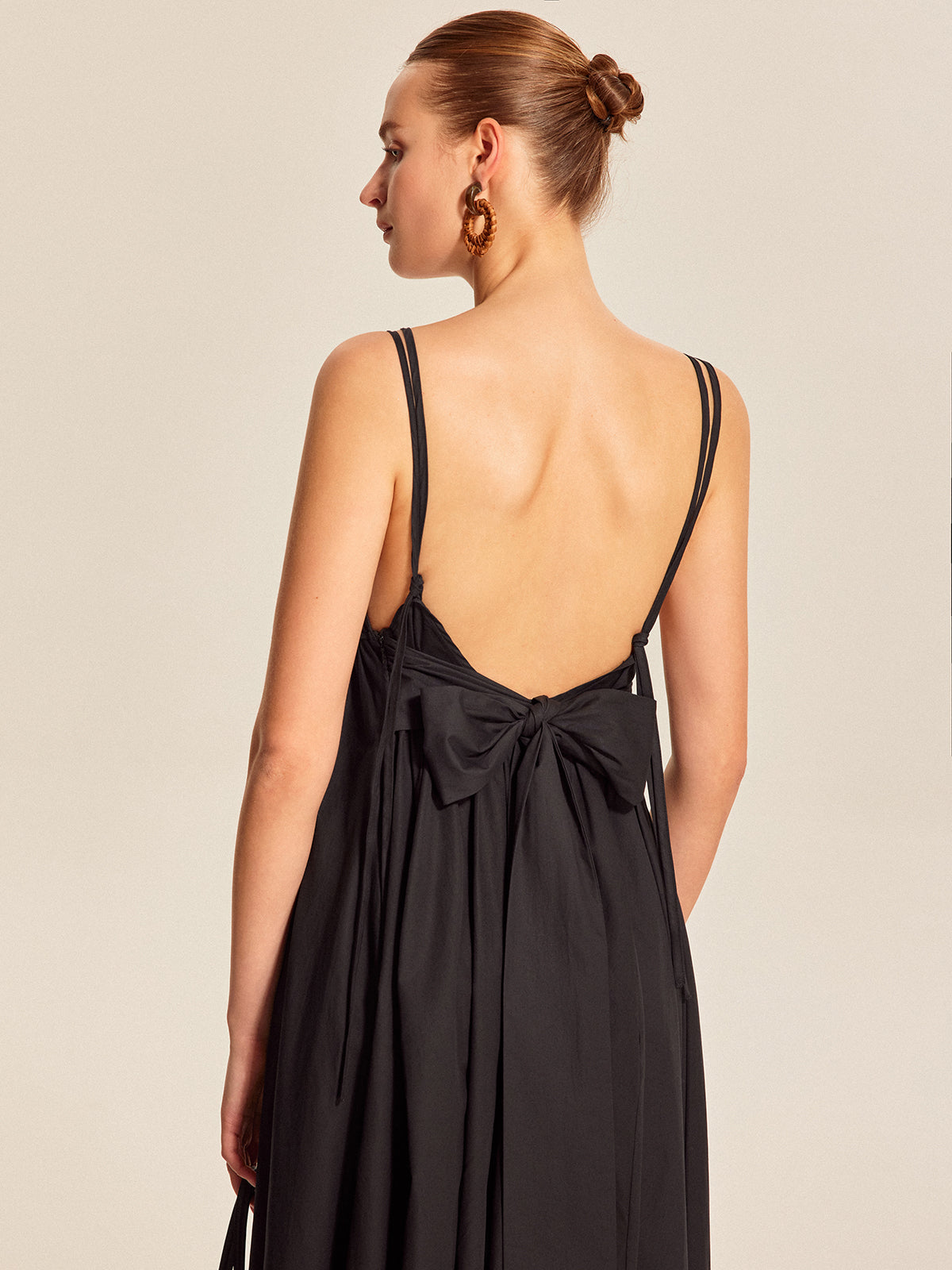 Women’s 100% Cotton Backless Maxi Dress – Adjustable Straps V-Neck Sleeveless Summer Dress for Vacation & Events