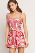 Printed Button Down Woven Romper