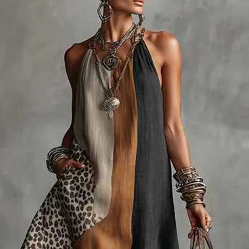 Elegant Collection | Women's Maxi Dress with Split Hem & Halter Neck | Stylish Summer Dress for Parties