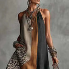 Elegant Collection | Women's Maxi Dress with Split Hem & Halter Neck | Stylish Summer Dress for Parties