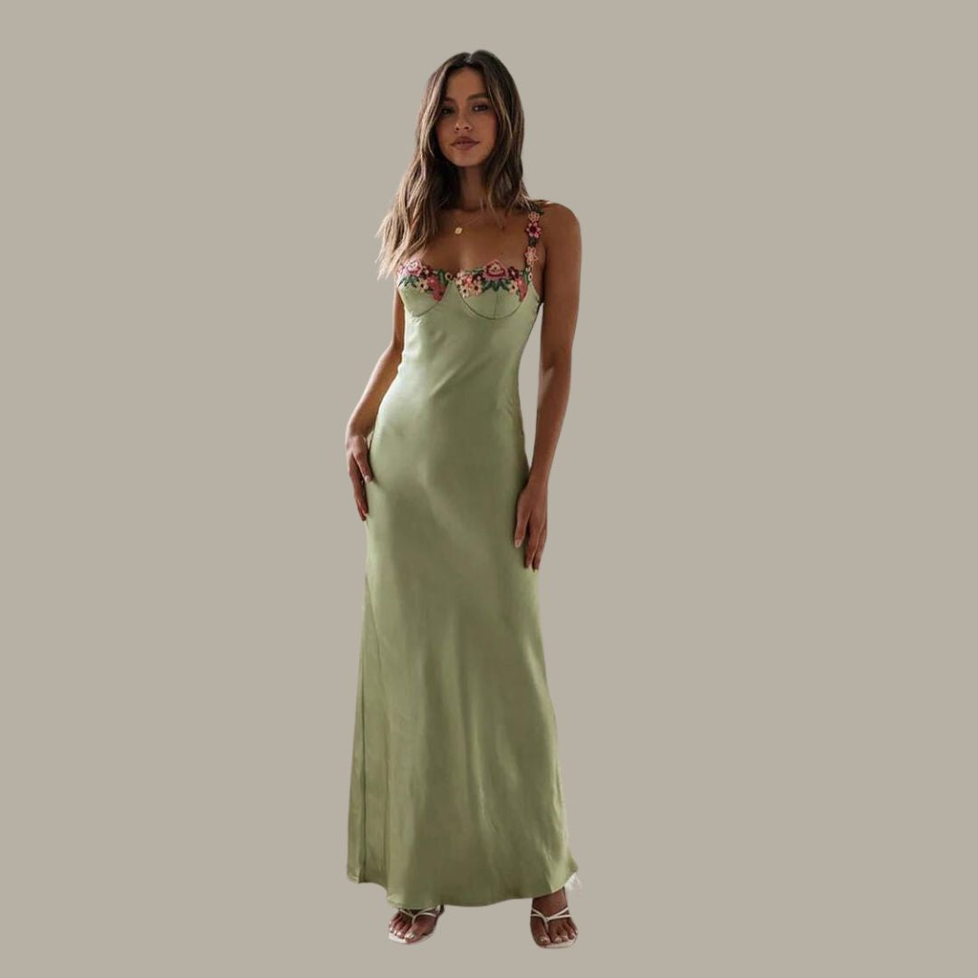 Women’s Floral Embroidered Dress – Elegant Feminine Occasion Dress