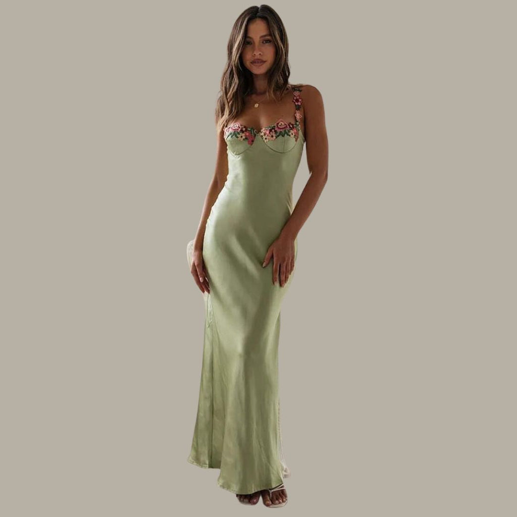 Women’s Floral Embroidered Dress – Elegant Feminine Occasion Dress