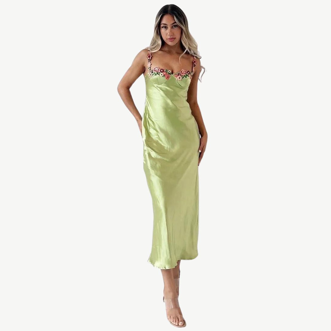 Women’s Floral Embroidered Dress – Elegant Feminine Occasion Dress