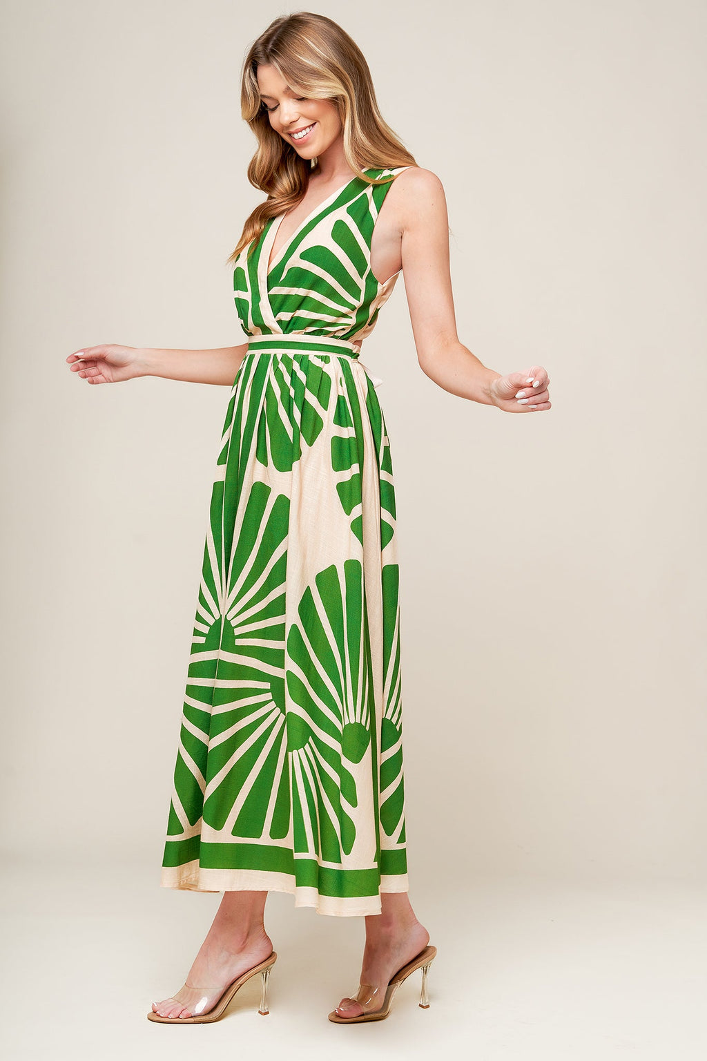 Women's Dress with Surplice Neckline for Effortless Style