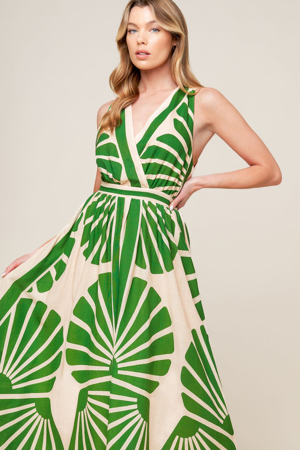 Women's Dress with Surplice Neckline for Effortless Style