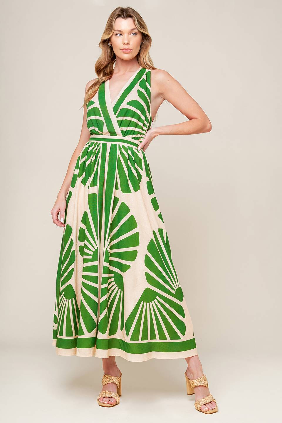 Women's Dress with Surplice Neckline for Effortless Style
