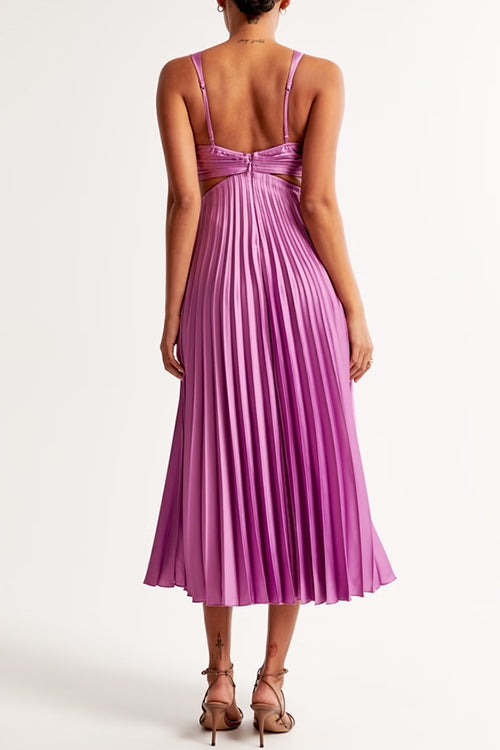 Elegant Pleated Maxi Dress for Women – Flowing A-Line Formal & Casual Long Dress