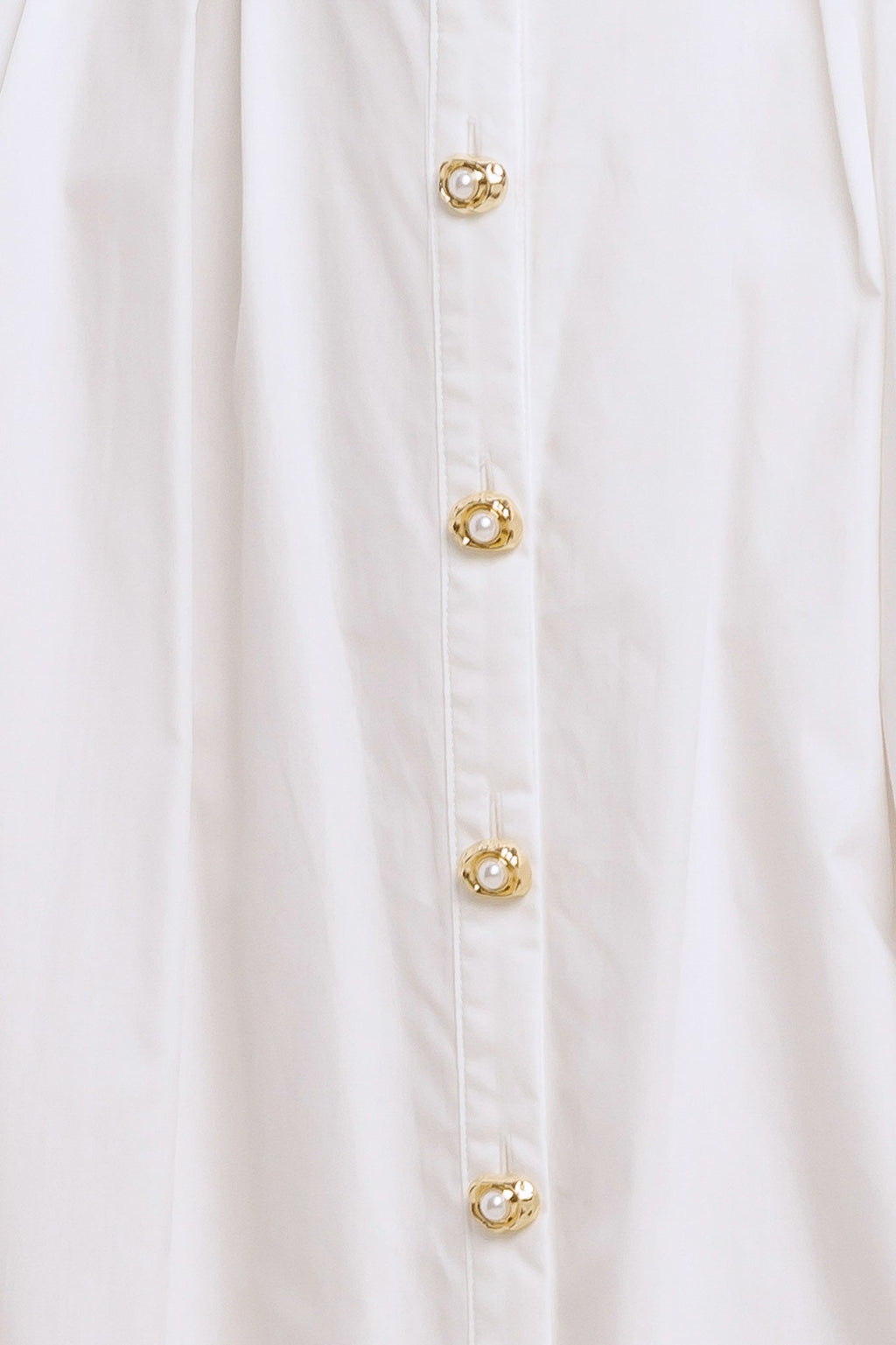Elegant White Midi Dress with Jewel Button Closure