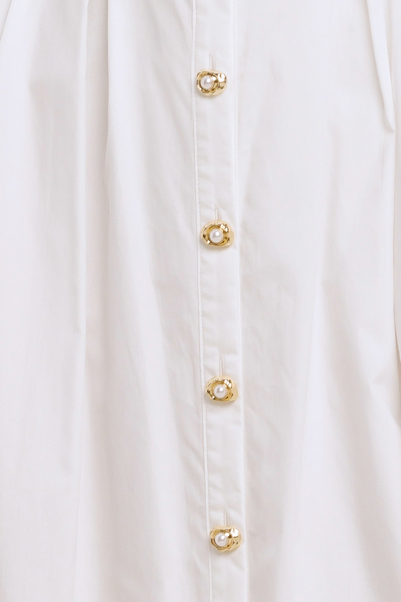 Elegant White Midi Dress with Jewel Button Closure