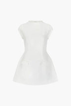 Ella Sculptural A-Line Dress – Italian Bonded Crepe Minimalist Statement Dress