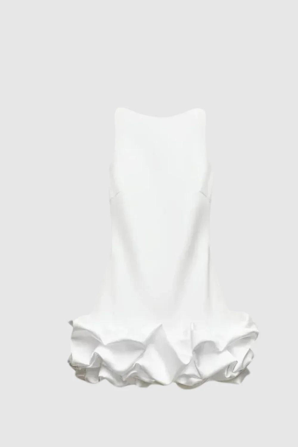 Elspeth Bubble Hem Mini Dress – Structured Crepe & Taffeta Statement Dress