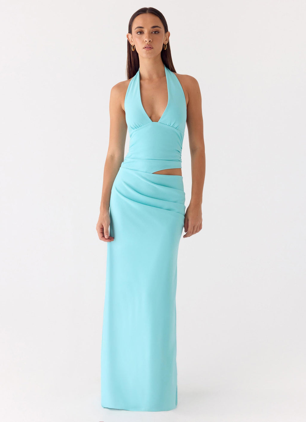Emily | Elegant Halter Neck Maxi Dress 0