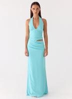 Emily | Elegant Halter Neck Maxi Dress 3