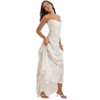 Enchanted Gown – Floral Jacquard Corset Back Maxi Dress