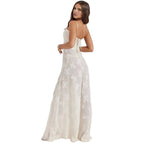 Enchanted Gown – Floral Jacquard Corset Back Maxi Dress