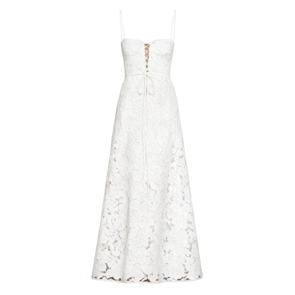 Enchanted Gown – Floral Jacquard Corset Back Maxi Dress