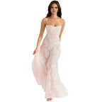 Enchanted Gown – Floral Jacquard Corset Back Maxi Dress