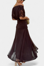 Eryzziah Elegant Floral Maxi Dress – V-Neck Pleated Waist Flowing Evening Dress
