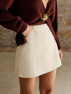 Women’s Belted Short Dress – Casual Mid Waist Woven Fabric Mini Dress for Leisure Wear