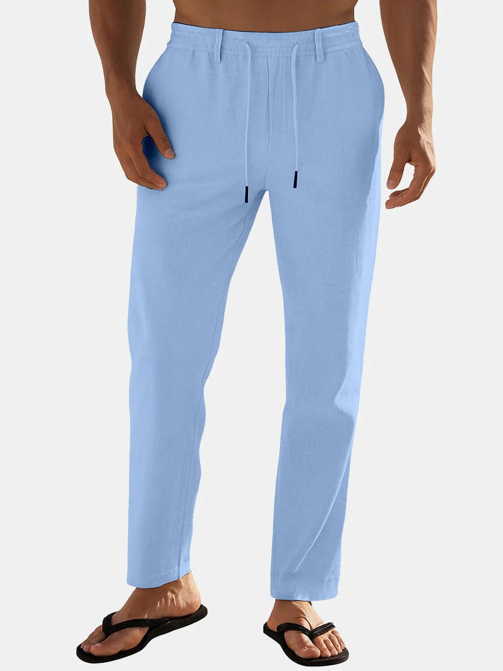 Ethan | Relaxed Fit Linen Blend Drawstring Pants 0