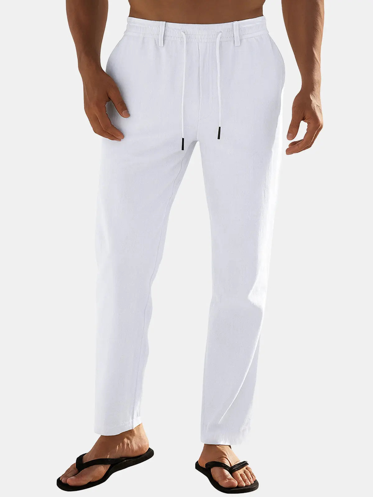 Ethan | Relaxed Fit Linen Blend Drawstring Pants 3