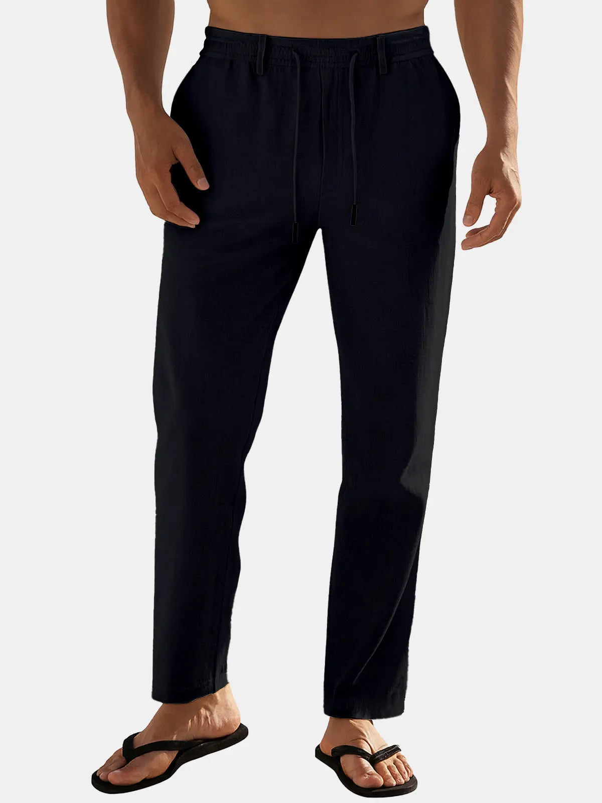 Ethan | Relaxed Fit Linen Blend Drawstring Pants 4