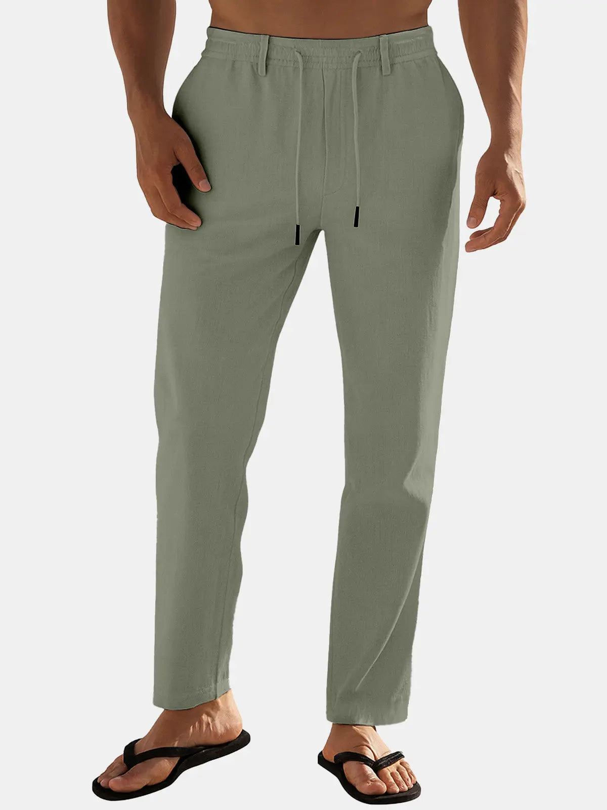 Ethan | Relaxed Fit Linen Blend Drawstring Pants 5