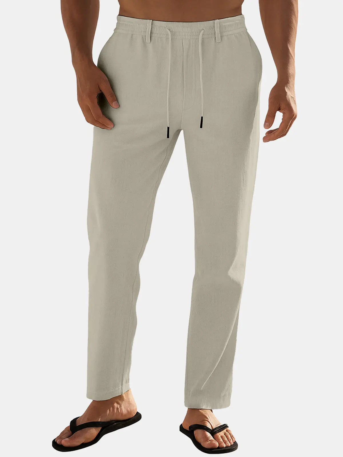 Ethan | Relaxed Fit Linen Blend Drawstring Pants 6