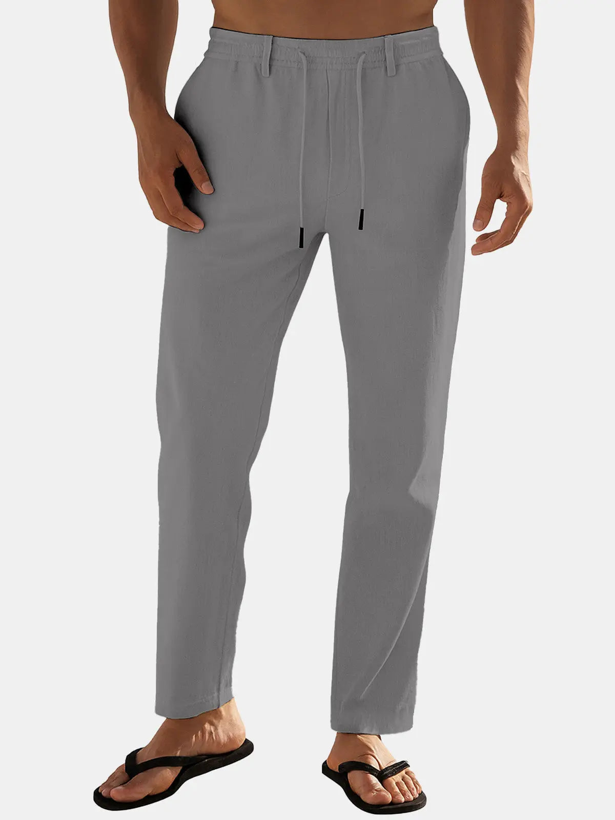 Ethan | Relaxed Fit Linen Blend Drawstring Pants 7