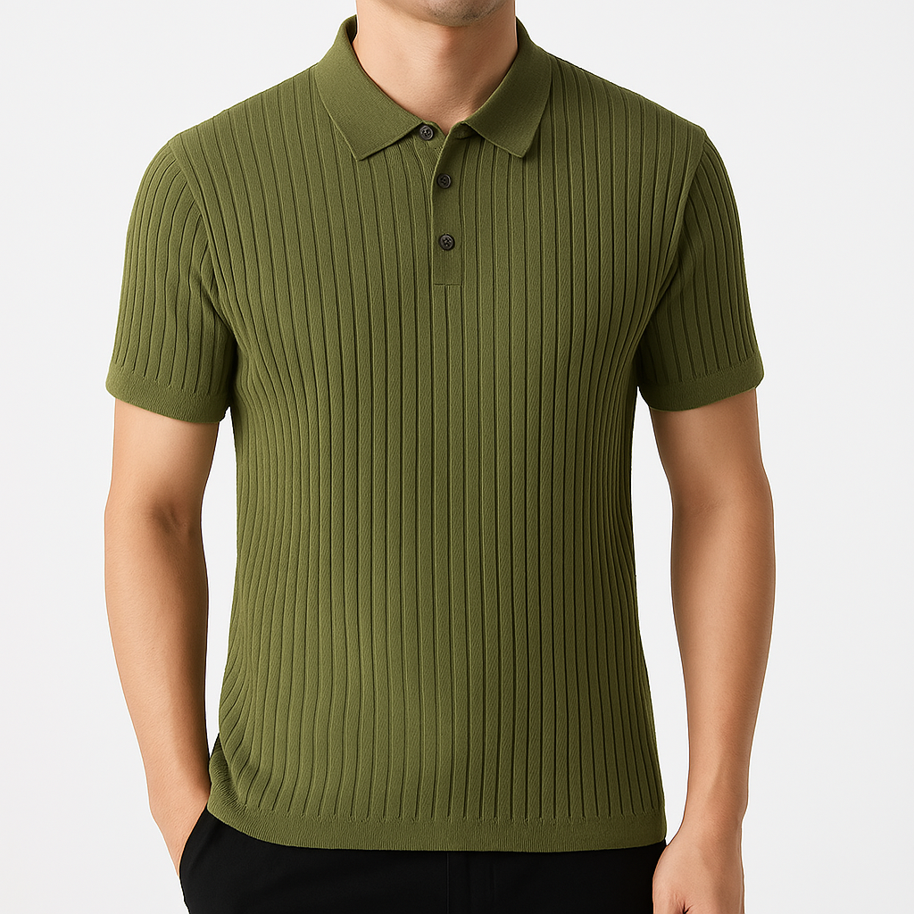 Ethan | Soft Ribbed Knit Polo 1