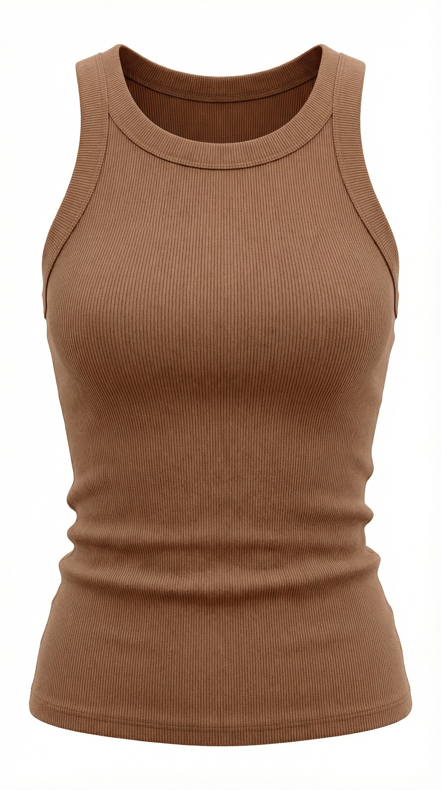 Evangeline Ribbed Tank Top — Women’s Stretch Fitted Crew Neck Ruched Side Sleeveless Basic Chic Top