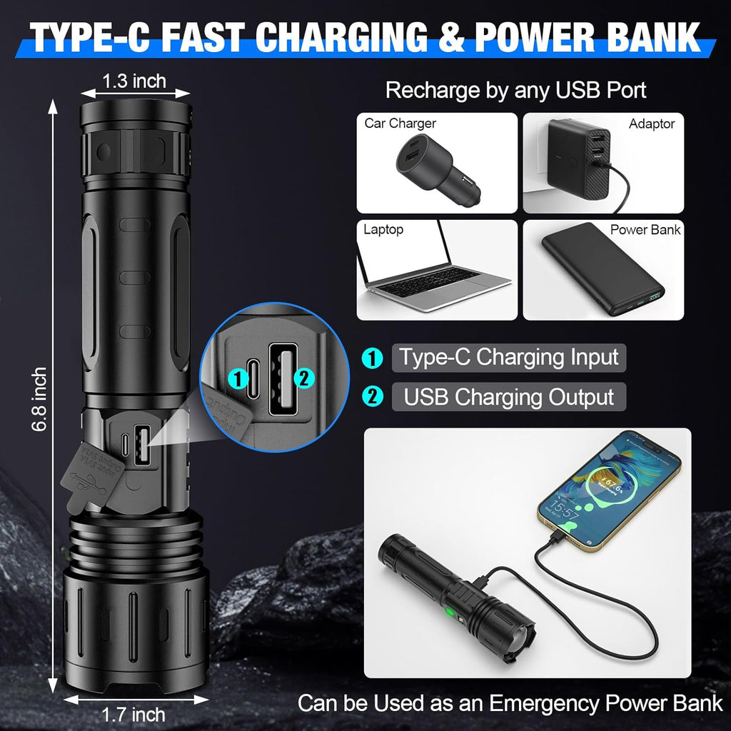 USB Rechargeable High Output Flashlight