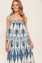 Floral Printed Woven Top & Maxi Skirt Set
