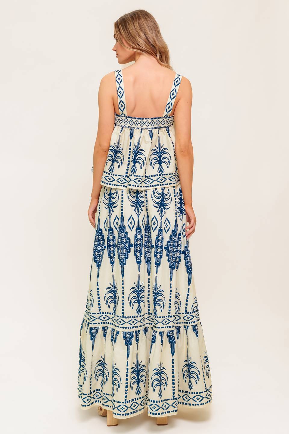 Floral Printed Woven Top & Maxi Skirt Set