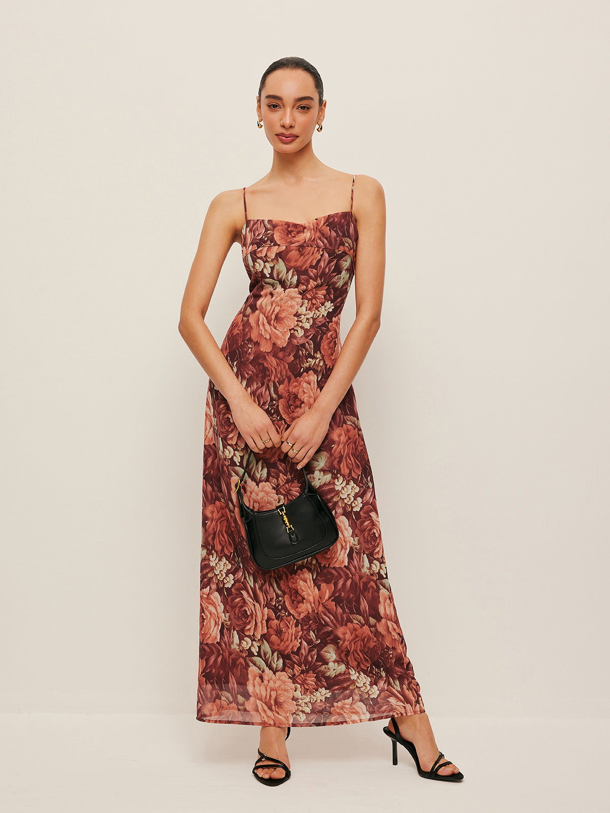 Women’s Printed Pleated Chiffon Maxi Dress – Sleeveless Elegant Occasion Dress