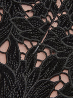 Women’s Jacquard Lace Maxi Dress – Bow Detail Split Long Dress for Wedding & Party