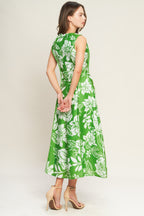 Women's Woven Midi Dress with Circle Skirt
