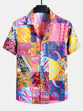 Men’s Printed Cotton-Blend Shirt – Unique Pattern Casual Essential