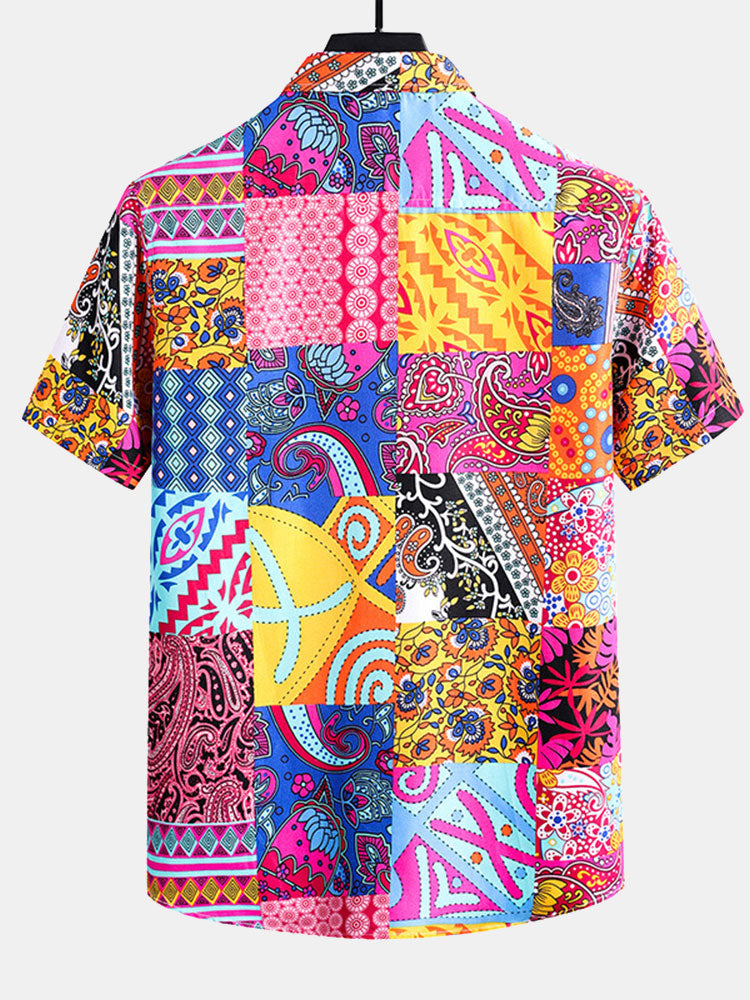 Men’s Printed Cotton-Blend Shirt – Unique Pattern Casual Essential