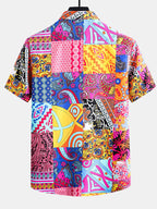 Men’s Printed Cotton-Blend Shirt – Unique Pattern Casual Essential