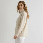 Women’s Luxury Cashmere Turtleneck Sweater – Oversized Ribbed Knit Soft Warm Winter Pullover for Elegant Minimalist & Quiet Luxury Style
