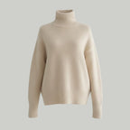 Women’s Luxury Cashmere Turtleneck Sweater – Oversized Ribbed Knit Soft Warm Winter Pullover for Elegant Minimalist & Quiet Luxury Style