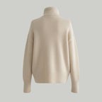 Women’s Luxury Cashmere Turtleneck Sweater – Oversized Ribbed Knit Soft Warm Winter Pullover for Elegant Minimalist & Quiet Luxury Style